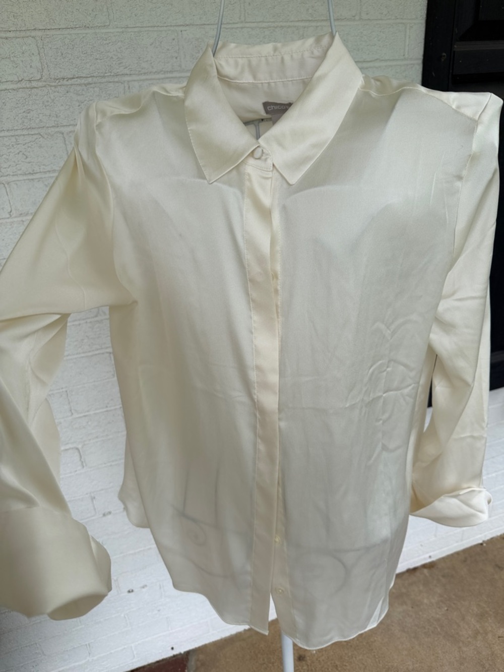Chico's Cream Satin Top